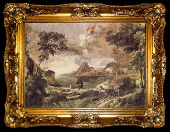 framed  Gaspard Dughet Landscape with St Augustine and the Mystery of the Trinity, ta009-2